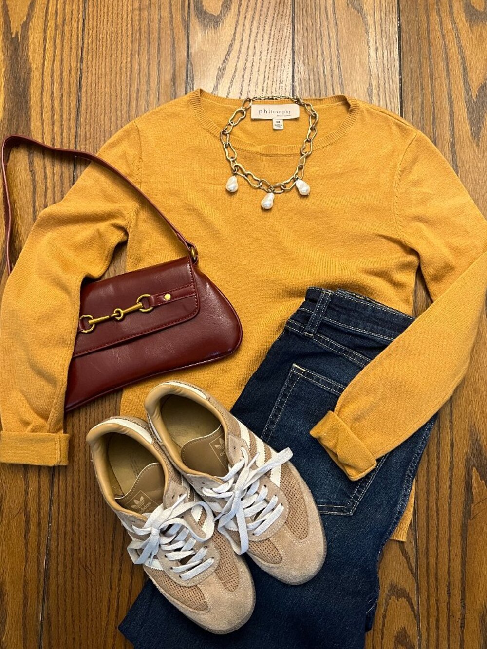 Philosophy Gold Mustard Lightweight Crewneck Sweater XS